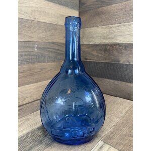 Vintage Fislerville Glass Works Jenny Lind Bottle Cobalt Blue